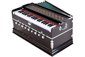 Amilav Collections Harmonium 9 Stopper, Chudidaar Bellow, 42 Key, Two Reed (Bass-Male),3 1/2 Octave,Kapler, Harmonium With Cover (9 Stopper)