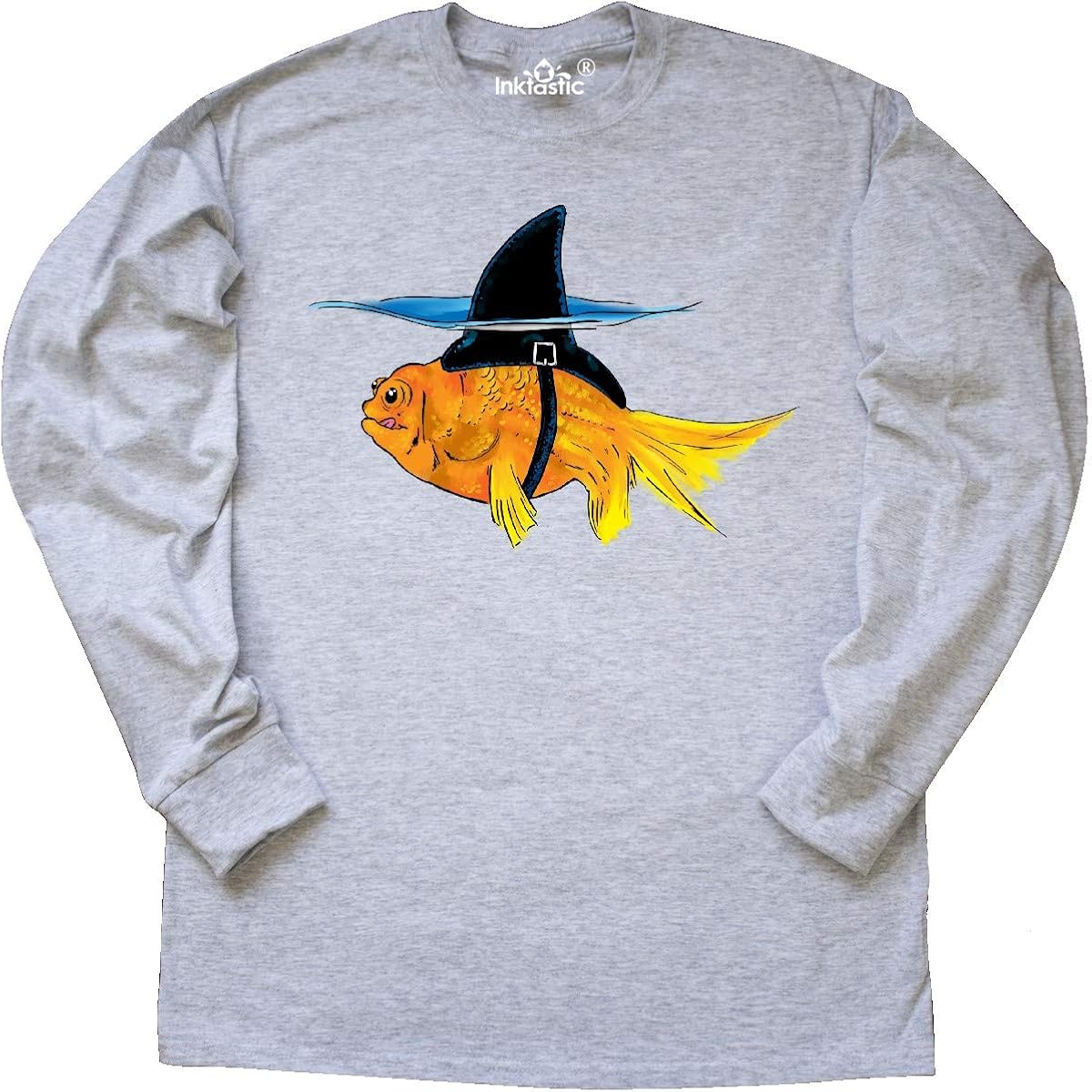 inktastic Funny Goldfish with Shark Fin Long Sleeve T-Shirt