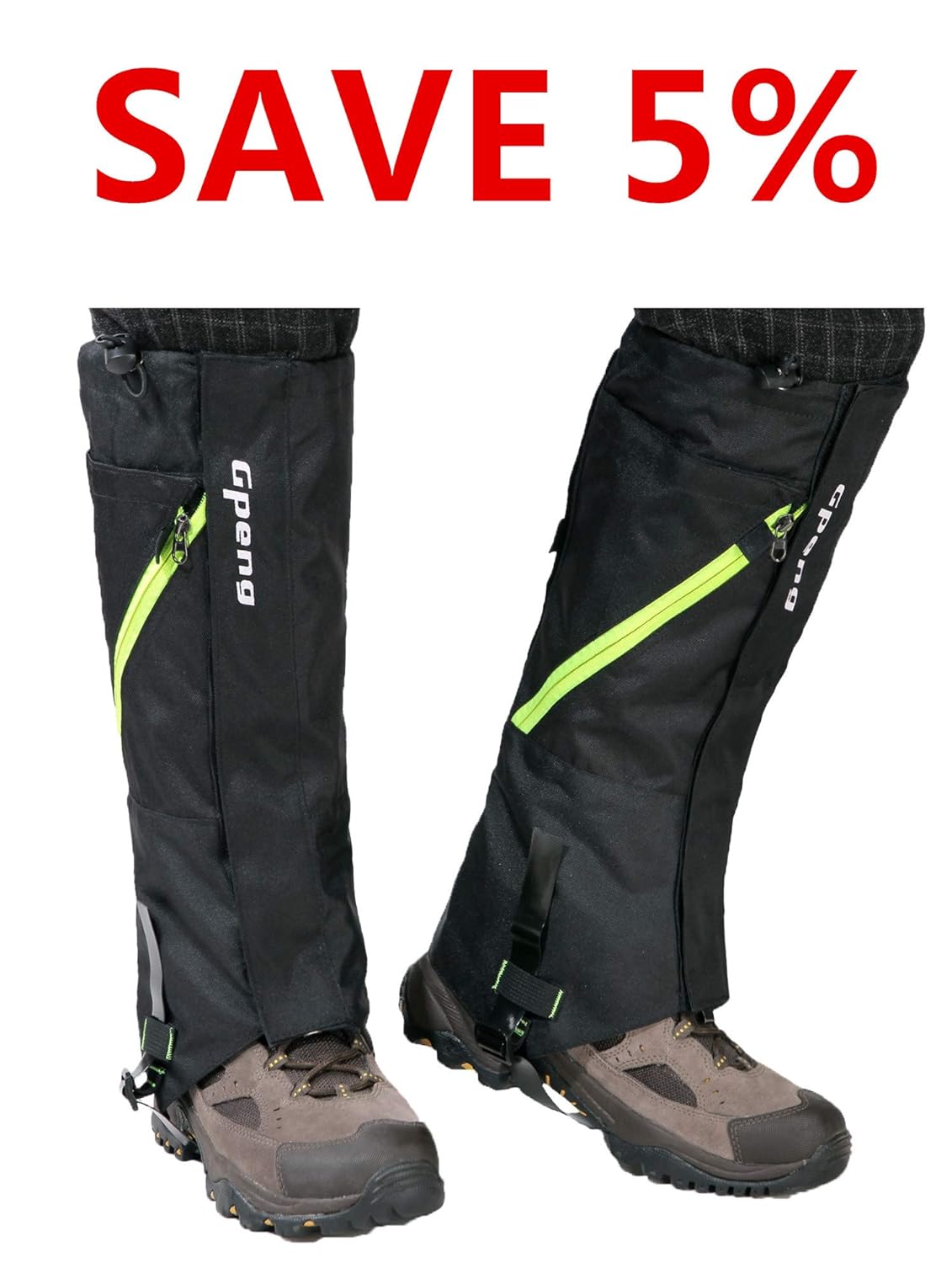 Gpeng Leg Gaiters Waterproof Snow Gaiters Shoes Gaiters for Men Women