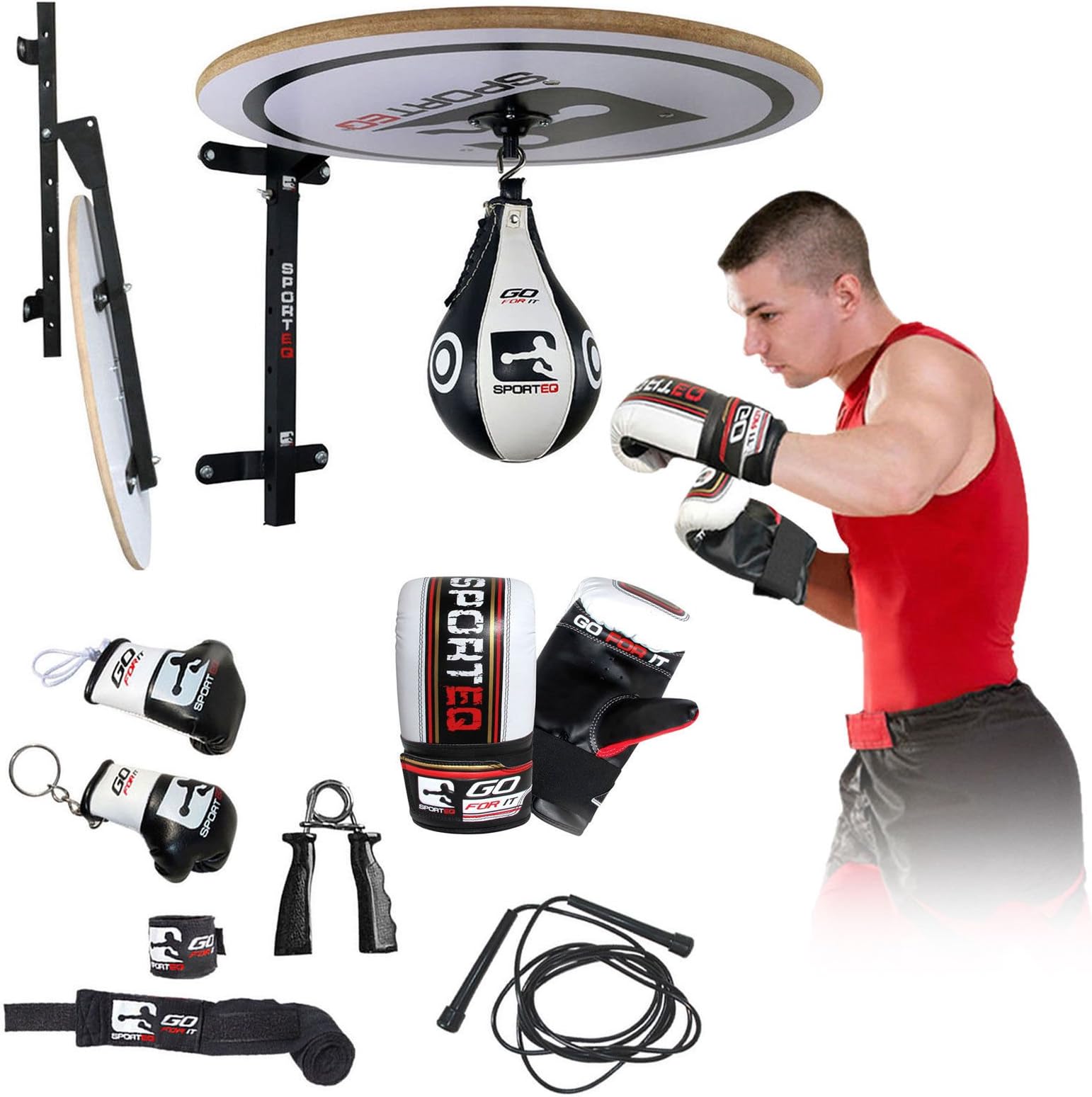 13PC Speed Ball Platform Set, Adjustable Stand, Bracket Boxing Gloves