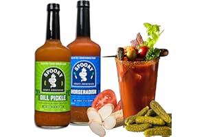 SPOOKY - Bloody Mary Mix Variety Pack - Featuring Dill Pickle & Horseradish - No Artificial Color or Flavor - No Preservative, Low Carb, Low Calorie, & Gluten Free - 32 Oz (Pack of 2)