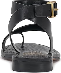 Vince Camuto Women's Liba Flat Sandal, Black, 11