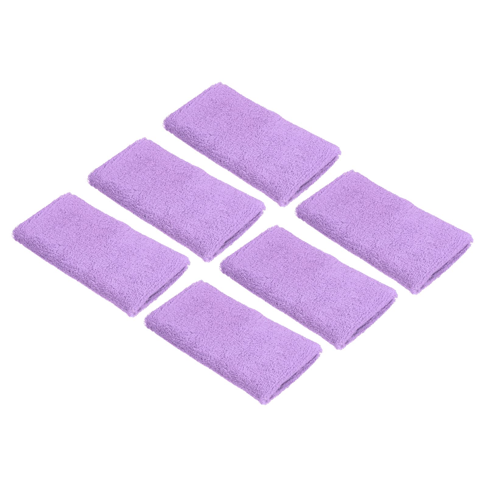 PATIKIL Sports Wristbands 8x15cm, 6 Pack Cotton Terry Cloth Absorbent Sweatband for Tennis Basketball Working Out Athletic Running, Light Purple