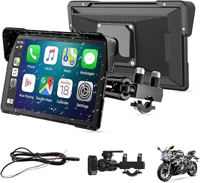 7" Motorrad CarPlay Display, IPX67, Dual Bluetooth, Kompatibel mit TPMS