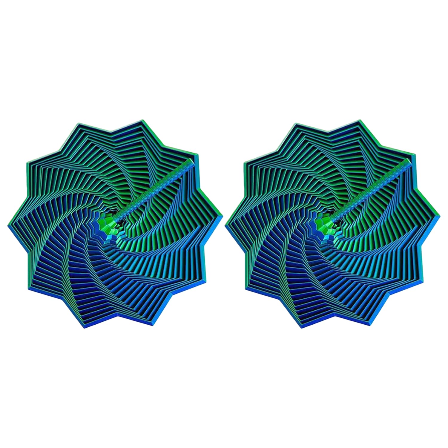 3D Printed Fidget Spinner Star with Handle, 2 Pcs Medium Size | Office Desk Sensory Toy for Stress Relief & Focus Enhancement. (Silk Basket Purple)