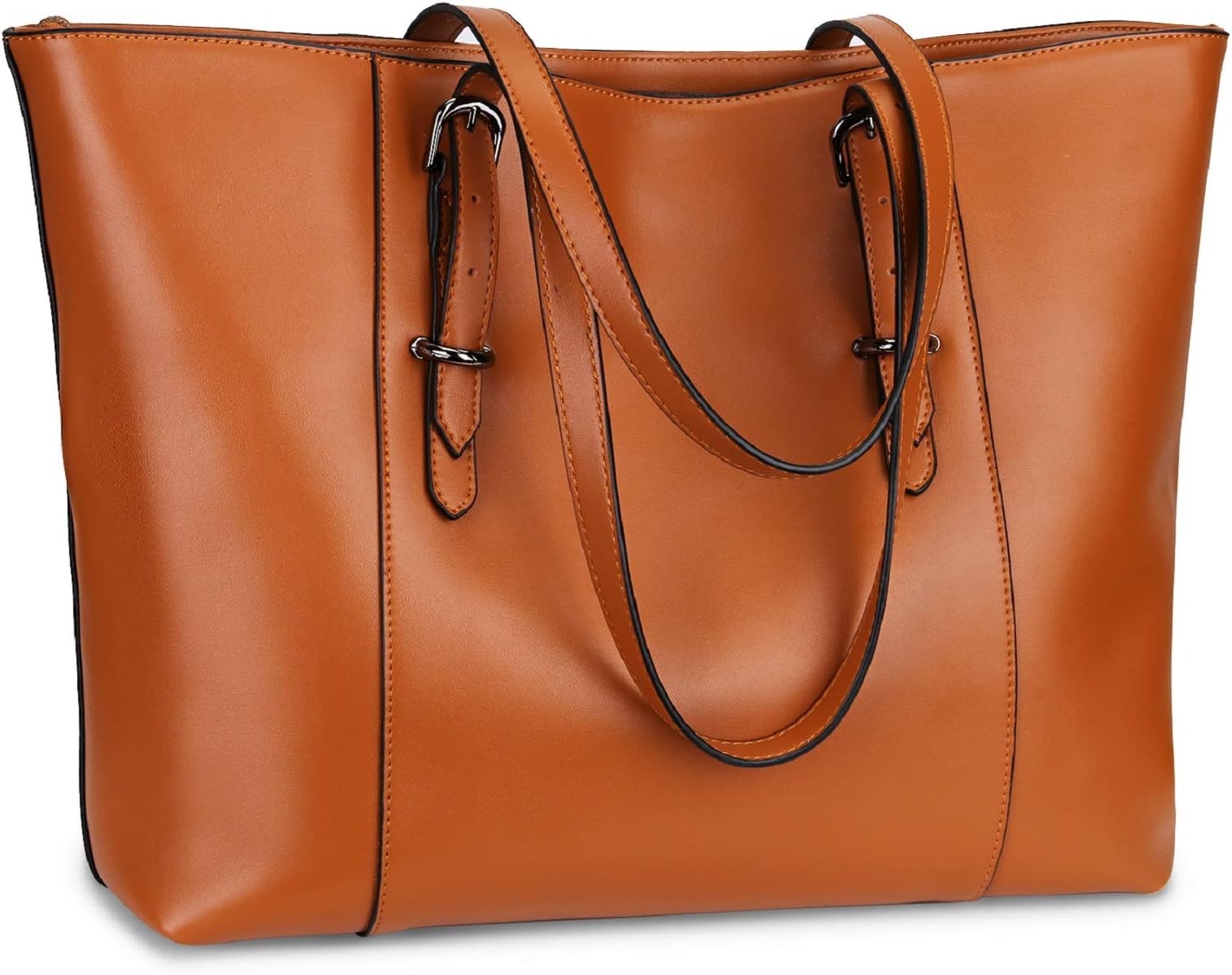 Genuine Leather Womens Laptop Tote Large Bag Fits Up to 15.6 in Vintage Style Soft Work Shoulder Bag from Yaluxe