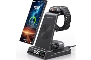 Wireless Charger for Samsung Charging Station, 3 in 1 Android Phone Charger for Samsung Galaxy S25 Ultra/S24 Ultra/S23/Z Fold