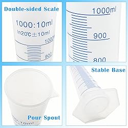 Nexboraque 4 Pack 1000ml Plastic Graduated