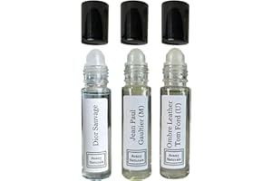 Avany Naturals Fragrance Sample Set For Men - Mens Roll On Body Oil, Long Lasting Cologne Inspired For Man, Portable Travel Size Bottle, Type Replicant Fragrances, Perfume Sampler Gift (Sexy Set)