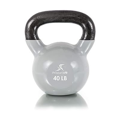 Prosource Fit Vinyl Coated Cast Iron Kettlebells for Full Body Fitness Workouts