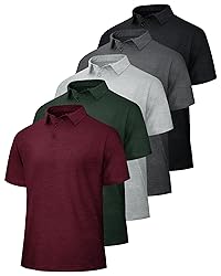 BOOJO 5 Pack Polo Shirts for Men - Quick Dry