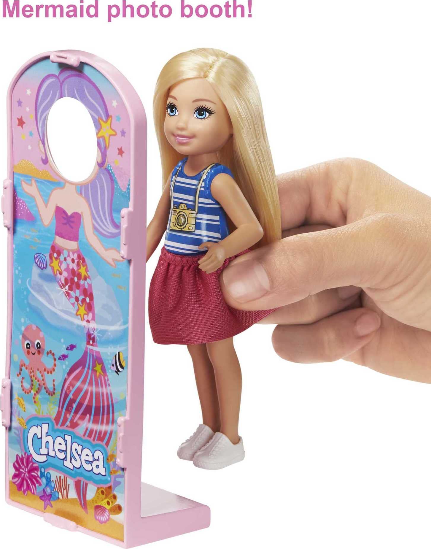 Barbie Club Chelsea Carnival Playset with Blonde Small Doll, Pet & Accessories, Spinning Ferris Wheel, Bumper Cars & More