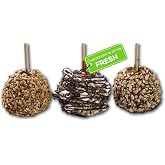 US Sweets Caramel Apple 3 Pack - Caramel Granny Smith Apples Rolled in Nuts &amp; Marshmallows w/Chocolate Drizzle | Delicious Gift | Handmade in Small Batches | Guaranteed to Arrive Fresh