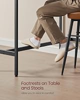 VASAGLE Bar Table 40 x 140 x 90 cm Rustic White Black Industrial Stilts view 6