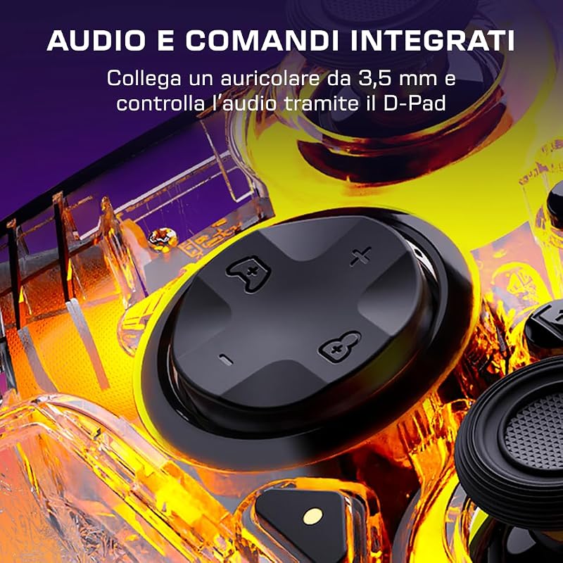 Afterglow Trasparente Controller Gamepad RGB cablato - Con licenza per Xbox Series XS, Xbox One e Windows - Pulsanti programmabili, grilletti effetto Hall