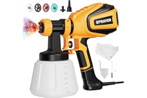 PULENDY Paint-Sprayer-700W-High-Power-Electric-Spray-Paint-Gun with Cleaning & Blowing Joints, 4 Nozzle Sizes & 3 Spray Patterns, Easy to Clean, for Furniture, Cabinets, Decks, Walls, Doors, etc. CL-028-Y