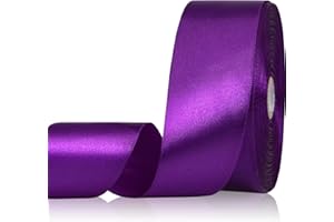 Sagaat Purple Ribbon 1-1/2 Inch 50 Yards, Solid Satin Ribbon for Flower Bouquet, Crafts, Gift Wrapping, Bridal Invitations, Easter, Halloween and Party Decorations