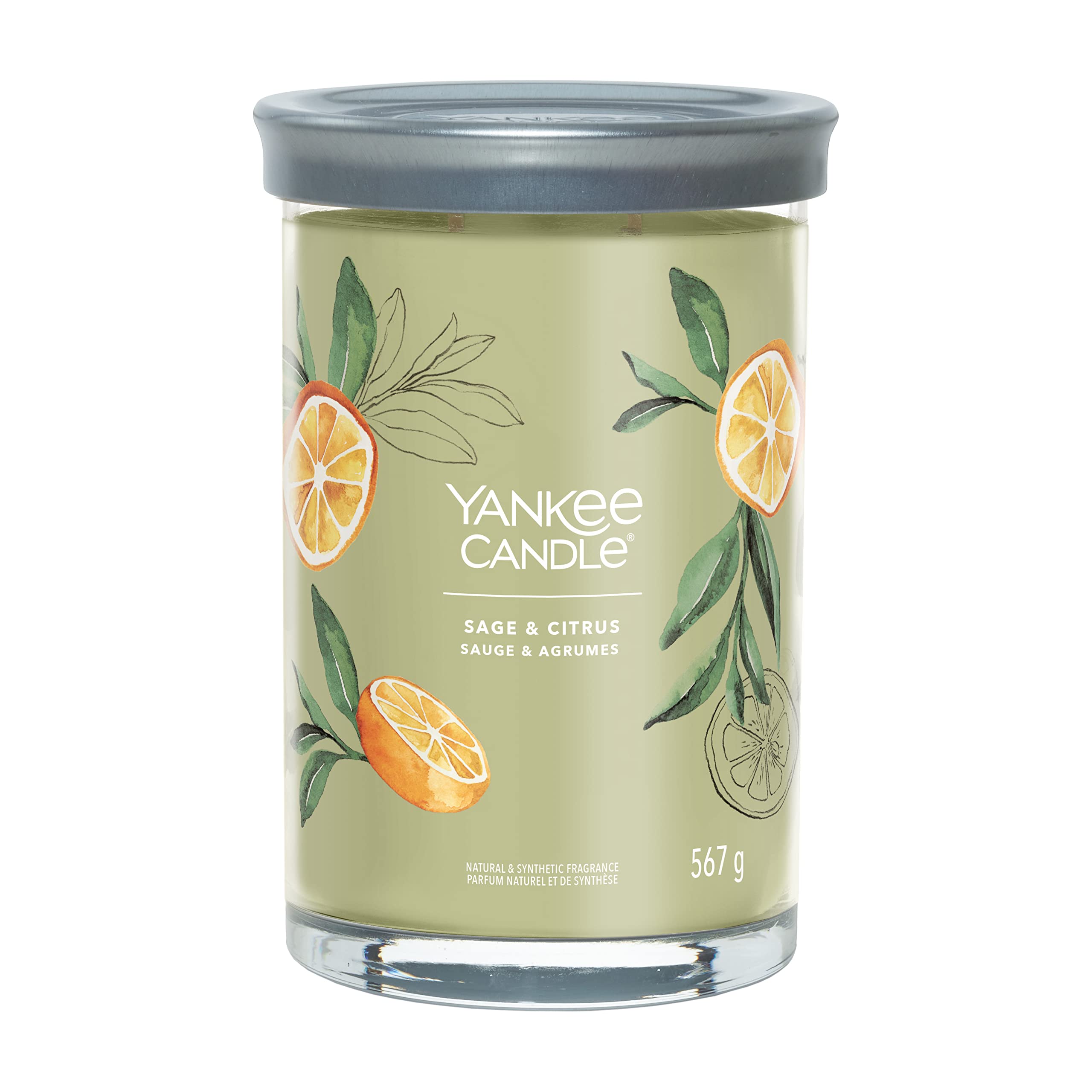 Yankee Candle Signature Scented Candle | Sage & Citrus Large Tumbler Candle with Double Wicks | Soy Wax Blend Long Burning Candle | Perfect Gifts for Women