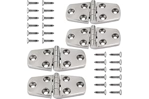 Laorde 316 Stainless Steel Hinges Marine Grade 3" x 1.5" Heavy Duty Boat Hatch Hinge (76 mm X 38 mm) 4 Pack Casting Cabinet Door Hinge with Screws