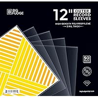 BIG FUDGE 50x Vinyl Record Outer Sleeves 12" LP | Durable & Wrinkle-Free | Crystal Clear & Made from High-Density Polypropyle