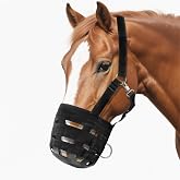 Dmnnlp Grazing Muzzle for Horses, Adjustable Breakaway Halter - Durable &amp; Ventilated Equine Muzzle to Prevent Overgrazing, for Laminitis &amp; Overweight Horses