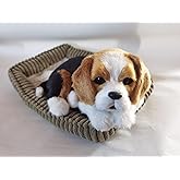 PawFection Pets Beagle Dog, Realistic, Lifelike Stuffed Interactive Nodding Pet Toy, Companion Pet Puppy with 100% Handcrafted Synthetic Fur, Gold; Brown; Black;
