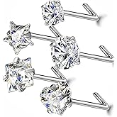 Carperton 14k Gold Plated Nose Rings Studs for Women 316L Surgical Steel Nose Piercings 22g/20g/18g Gauges 1.5mm/2mm/2.5mm/3mm/3.5mm/4.5mm Sizes