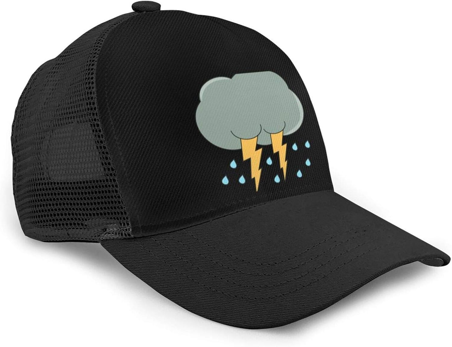 Dark Clouds Lightning Rain Adjustable Baseball Cap Classic American