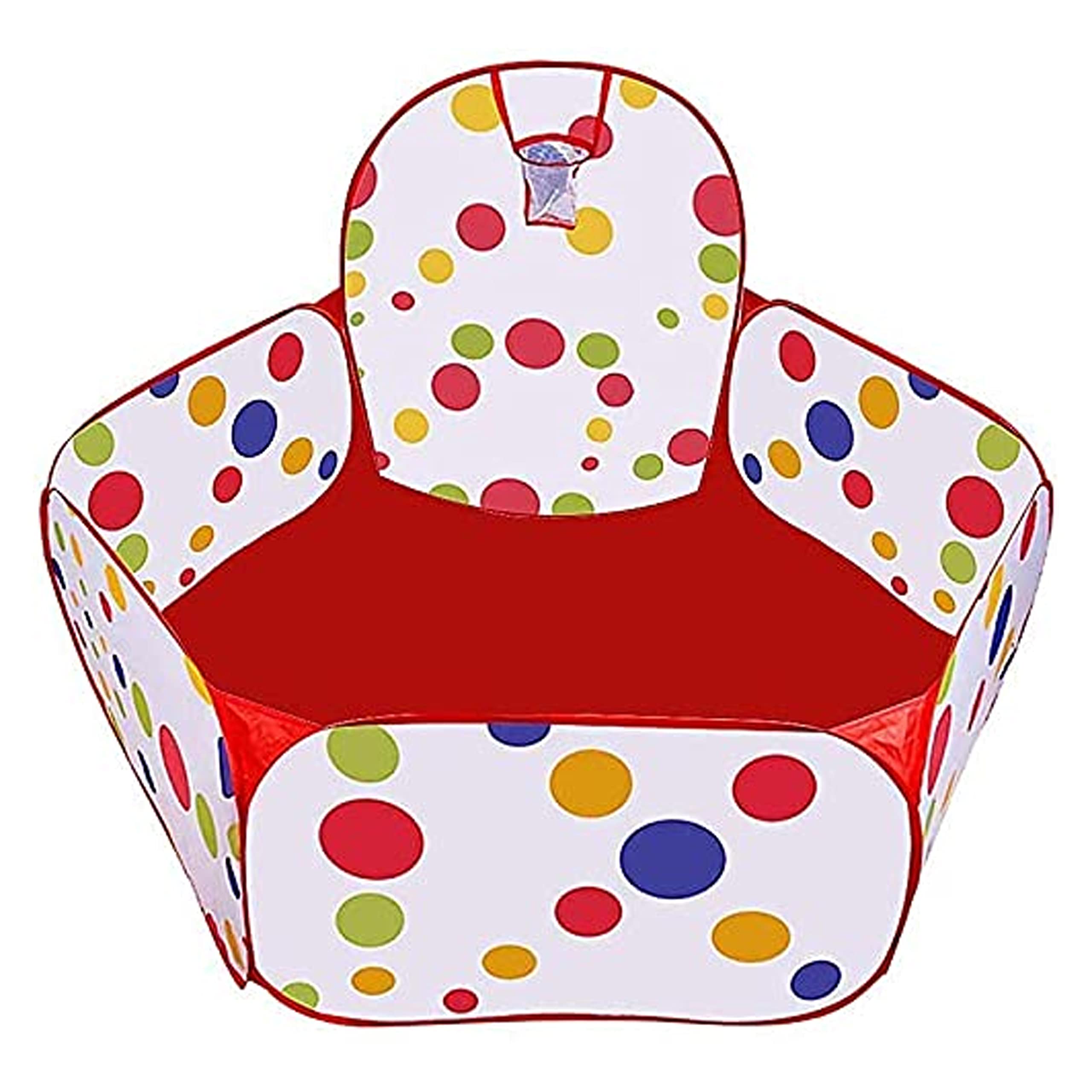 AAJ Big-pit ball | Baby Crawl Playpen with Basketball Hoop | Lightweight Pop-Up Children Play Tent Blue | Portable Pop-Up Ball Pool with Zippered Storage Bag | Balls not Included (Red)