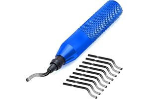 Deburring Tool with 11 High Speed Steel BS1010 Rotary Burr Removal Blades - Askwhy 3D Print and PVC Tube Pipe Deburr - Debur Metal Hand Extractor-Aluminum Copper Plastic Deburr-Blue