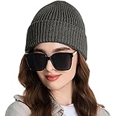 vidsel 50% Wool Thick Beanie Hat for Men Women, Seamless Winter Knit Skull Cap, Cuffed Fisherman Beanie Warm Watch Cap