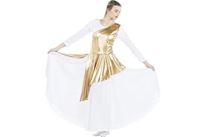Danzcue Women's Asymmetrical Praise Dance Tunic, (White Dress Not Included)