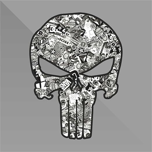 title=Sticker Bomb Punisher Teschio Skull Crâne Cráneo Schädel- Decal Auto Moto Casco