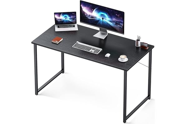 Coleshome 47 Inch Computer Desk, Modern Simple Style Desk for Home Office, Study Student Writing Desk,Black