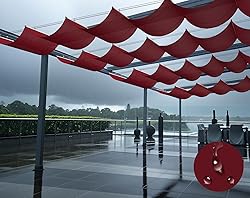 SunnyRoyal Red 7'x9' Waterproof Pergola Shade Cover