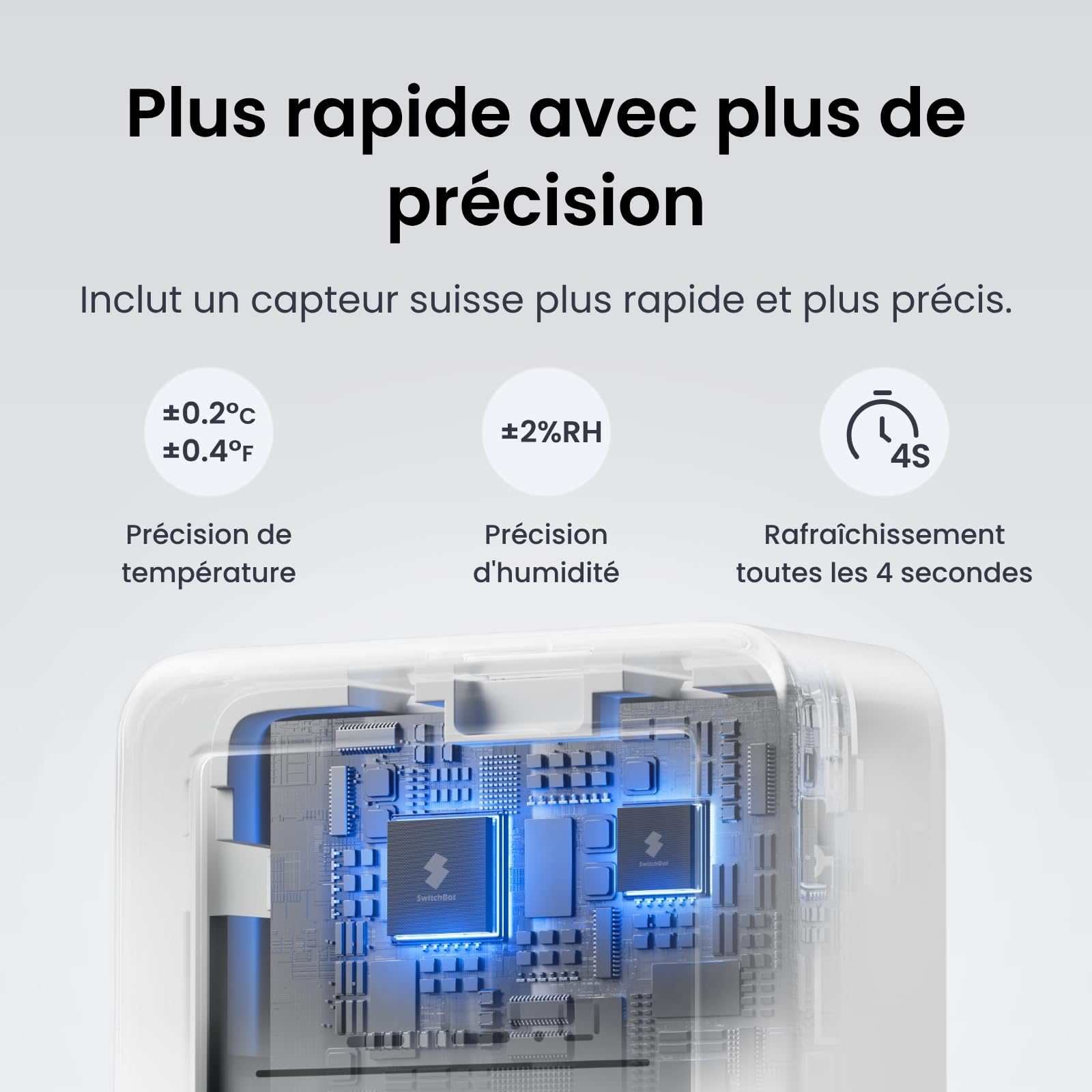 SwitchBot Thermometer Hygrometer Innen, Digital Hygrometer Bluetooth Thermo-Hygrometer mit APP, Taupunkt/VPD/Absolute Feuchtigkeitssensor (3er-Pack) 4