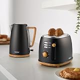 VonShef Fika Kettle and Toaster Set Nordic Cream Wood 1.7L 2 Slice 6 Browning view 8