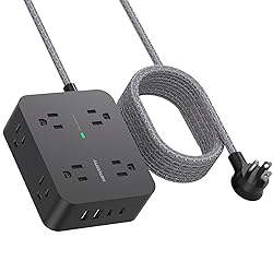 Power Strip Surge Protector 10 Ft Cord, HANYCONY