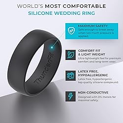 ThunderFit Unisex Silicone Wedding Rings, Rubber