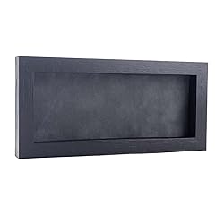 13x34 Shadow Box Frame Textured Black Wood | with a