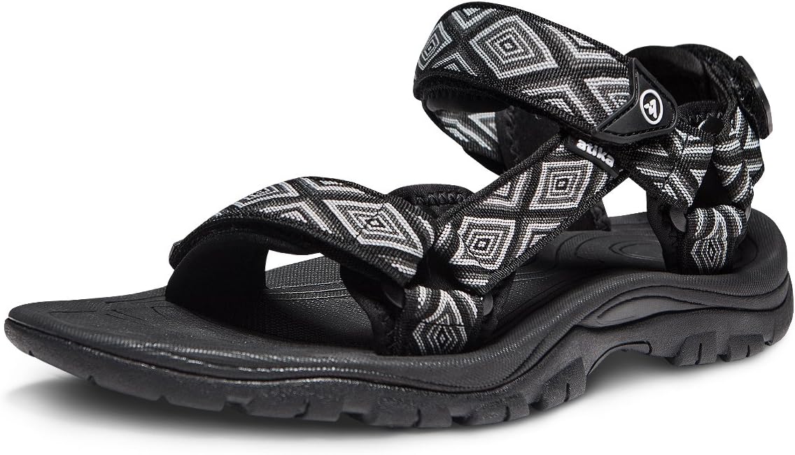 Amazon Atika メンズ アウトドア ハイキングサンダル オープントゥ アーチサポート ストラップ ウォーターサンダル 軽量 アスレチック トレイルスポーツサンダル Us サイズ 24 カラー ブラック Atika アティカ スポーツサンダル