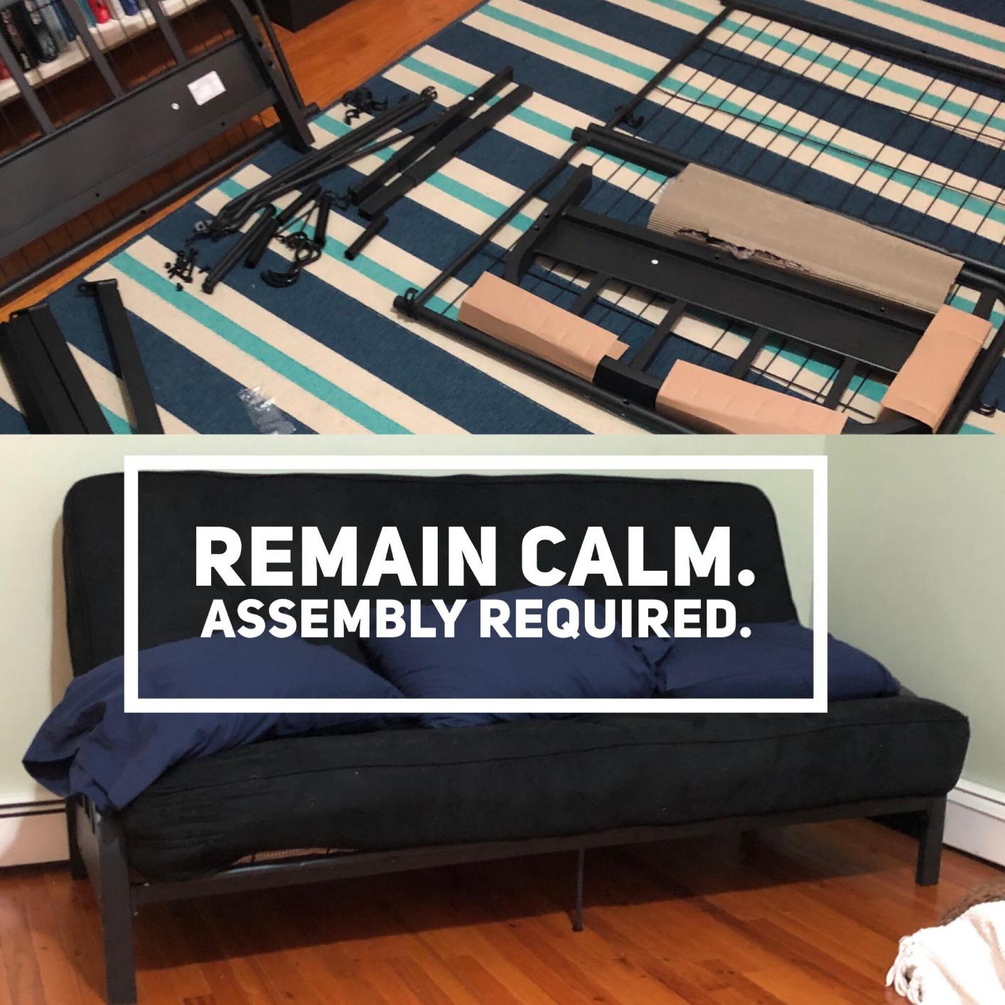 18/mo Finance DHP Aiden Metal Futon Frame, Black Buy Now, Pay Later