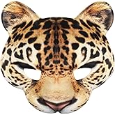 Abaodam Leopard Half Face Mask - Masquerade Cat Animal Cosplay Mask - Halloween Carnival Party Supplies