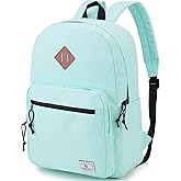VX VONXURY School Backpack for Men Women,Lightweight Classic Basic Bookbag Simple Kids Black Backpack for College Travel