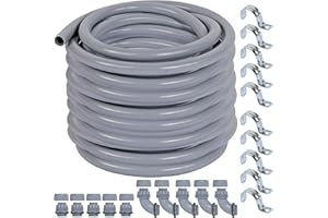 Neorexon Liquid-Tight Conduit 3/4 75ft, Electrical Conduit w/UL Certification, Flexible Conduit with 5 Straight and 5 90-Degree Conduit Connector Fittings