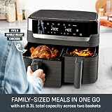 Tefal Easy Fry Dual Zone Digital Air Fryer 8.3L 2 Drawers EY901HG0 view 5