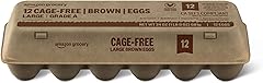 Amazon Grocery, Cage-Free Large Brown Eggs, Grade A, 12 Ct