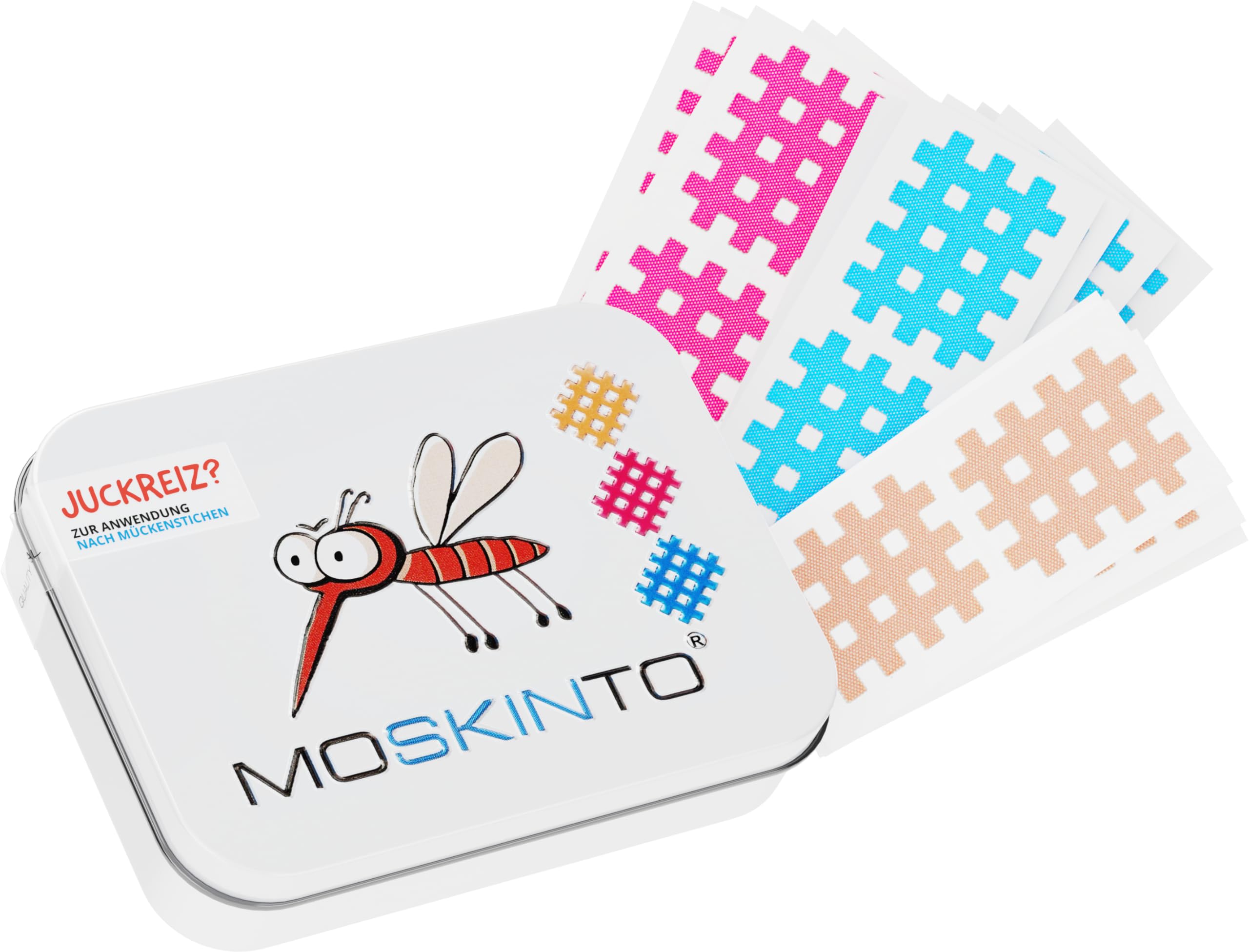 Moskinto Mückenpflaster für Kinder und Erwachsene - zur Anwendung bei Mückenstichen und Insektenstichen - lindert Juckreiz - in verschiedenen Farben - 42 Pflaster