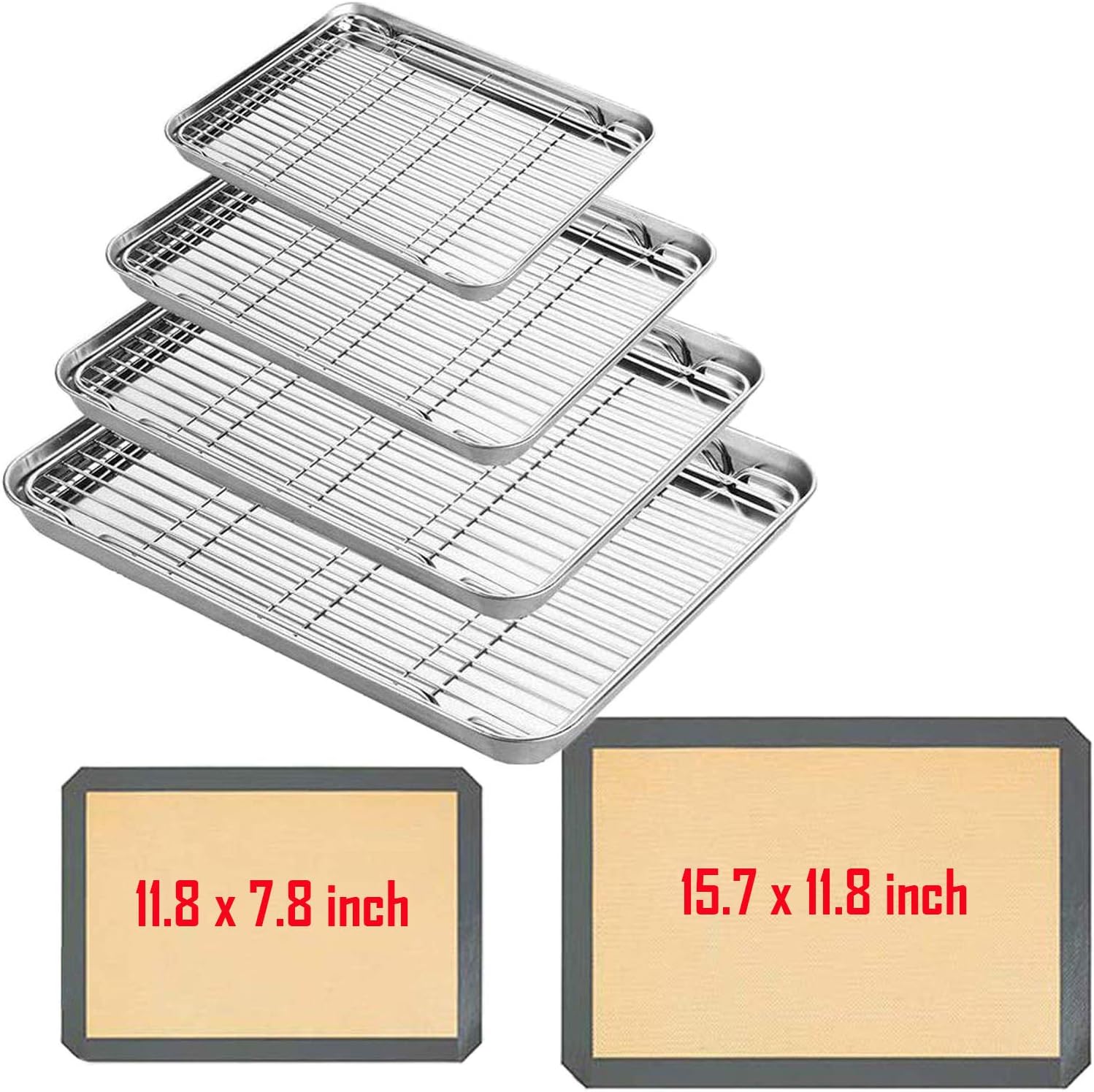 Stainless Steel Baking Sheet with Cooling Wire Rack Non