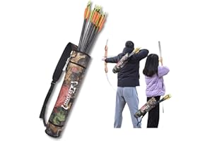 ELONG OUTDOOR Elong Adjustable Archery Back Arrow Quiver Holder - Upgraded Quiver Arrows for Compound Recurve Bow and Hunting Target Practicing Youth and Adults